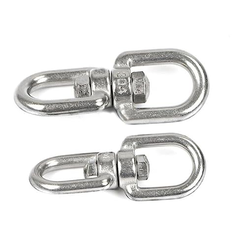 Unomor 3-Pack 304 Stainless Steel Swivel Ring for Feeders Planters Wind Spinners Basket Planter Swivel Hooks for Wind Spinners Steel Hook Hanging