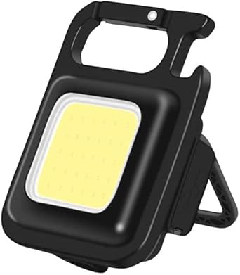 Mini Keychain Magnet Flashlight Rechargeable Flashlights High Lumens, COB Super Bright LED, Magnetic Work Light with Bottle Opener, Tiny Pocket Flashlight for Walking Hiking Stroller Jogging Bike