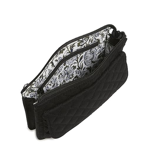 Vera Bradley Women's Cotton Wallet Crossbody Purse with RFID Protection, Black, One Size3