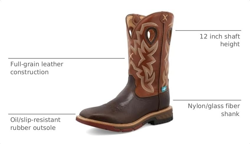 Image of Twisted X Men's12 Pull On Soft Toe Waterproof Western Work Boot