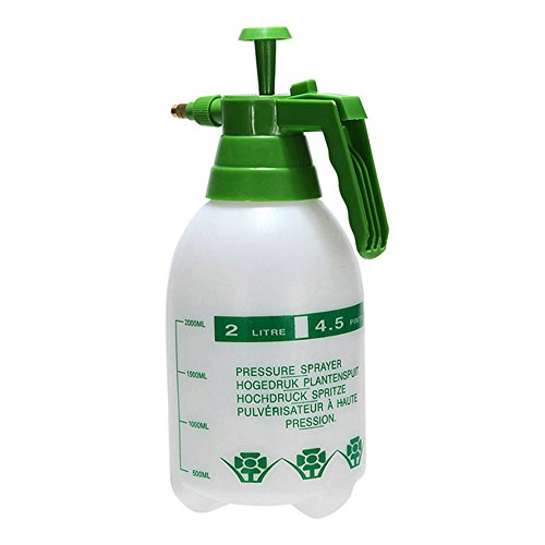 2 Liter Pressure Spray Bottle Garden Adjustable Chemical Sprayer Handheld Pump 67.62oz Lawn Safety Adjustable Nozzle Watering Spraying Weeds Home Cleaning and Car Washing