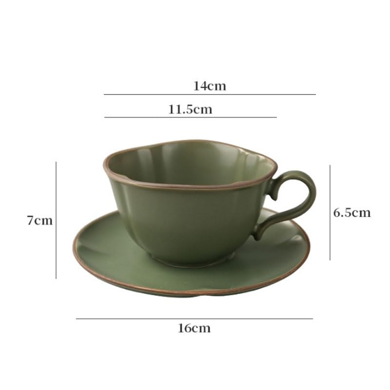 Porcelanowy kubek do kawy ze spodkiem, Światło Zestaw ceramicznych filiżanek do kawy i spodków Kubek popołudniowej herbaty Latte(Style3)