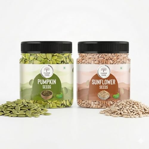 Image of Premium Pumpkin & Sunflower Seeds Combo 250gm Each Pack | Protein & Fiber Rich | Superfood Snack for Healthy Lifestyle | 2-in-1 Seed Mix for Immunity & Energy (Roasted /Natural) (Total 500gm)