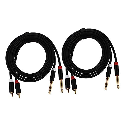 Housoutil Dual Male to Dual Male Audio Cables Black Audio Cord for Mixer Speaker and Home Theater Systems Sound Connection