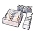 Biancheria Intima Organizer per cassetti, 3 Armadio Divisori Pieghevole Lavabile Storage Box Armadio Divisori Scatole per Reggiseni, Calze, Fazzoletti e Cravatte, Grigio