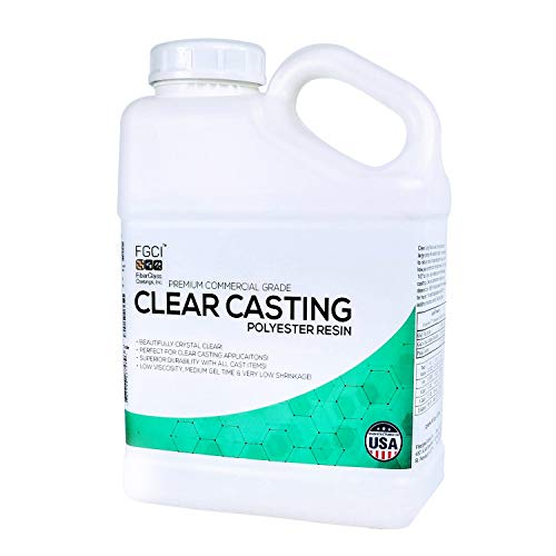 Clear Casting Resin, Polyester Resin, UV Resin kit, 1 Gallon NO Hardener, Liquid Plastic, Easy Cast, Resin Molds, Resin Casting, Craft Water, Realistic Fake Water, Molding Arts and Crafts