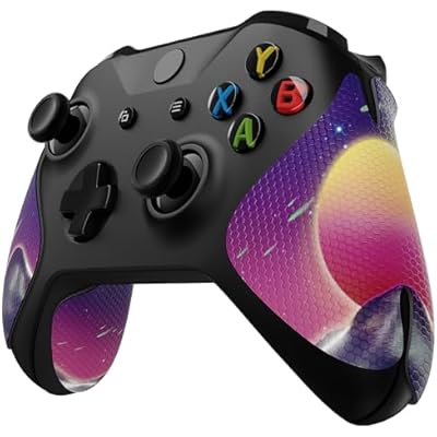 eXtremeRate Cyber Moon Anti-Skid Sweat-Absorbent Controller Grip for Xbox One S & X, Professional Textured Soft Rubber Pads Handle Grips