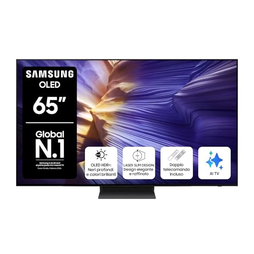 Samsung OLED 4KVision AI Smart TV 65'' QE65S94FATXZT, NQ4 AI Gen3 Processor, 4K AI Upscaling Pro, Motion Xcelerator 144Hz, Dolby Atmos & OTS Lite, LaserSlim Design, 2025