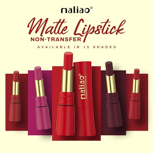 Image of Maliao Matte Lipstick - Non-Transfer, Long-Lasting, High-Pigment, 3.5g (Shade 12, Medium)