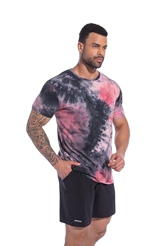 Men's Crew Neck Tie-Dyed T Shirt - Premium Cotton Fitted Tees Casual Stylish Print Shirts4