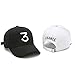 IVYRISE 2 Pack Fashion Embroider Baseball Chance Caps Hats Cool Baseball Rapper Caps with Number 3, Rock Hip Hop Classic Casquette with Adjustable Strap, Cotton Sunbonnet Plain Hat, White and Black