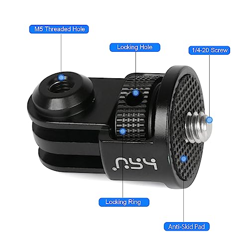 Image of HSU Aluminum Tripod Mount Adapter, 1 /4 inch 20 Mount for GoPro Hero 13 /12 /11 /10 /9 /8 /7, X4 /X3 /X2 /X /RS /R and Other Cameras (Black)