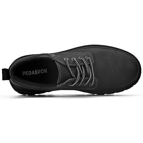 Mens Soft Toe Work Shoes Oxford Leather Stylish Dress Non Slip Resistant Comfortable Casual Wolking Shoes for Men3