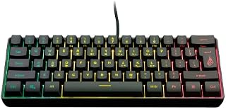 Surefire Kingpin X1 60% klawiatura gamingowa US English, klawiatura multimedialna do gier, mała i mobilna, klawiatura RGB z oświetleniem, 25 klawiszy Anti-Ghosting, amerykański układ QWERTY