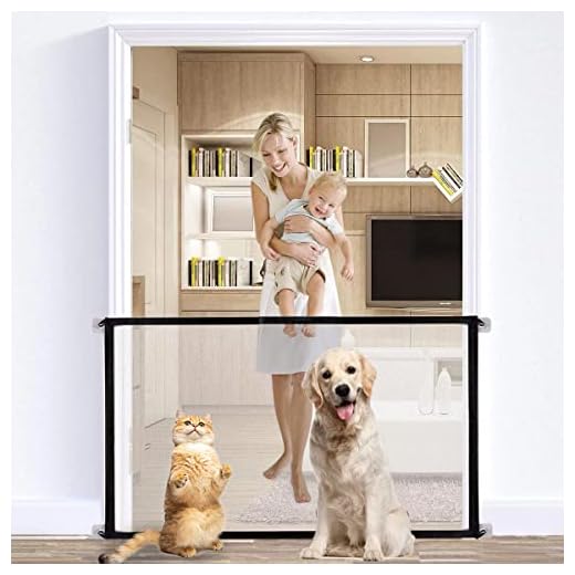70.9"x28.3" Portable Mesh Baby Gate, Black Mesh Magic Pet Dog Gate for Stairs/Hallways/Doorways Easy-Install Child's Safety Gates Folding for Outdoor and Outdoor