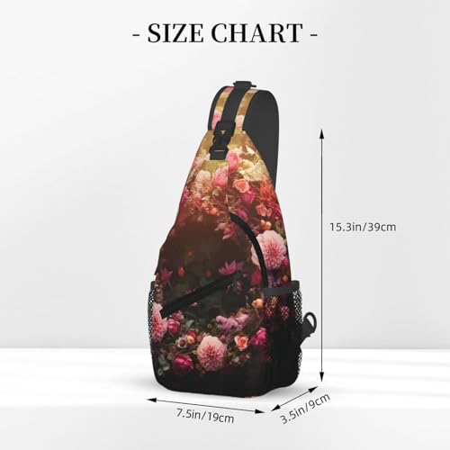 Bolso cruzado floral para hombre y mujer, mochila casual miniatura 3