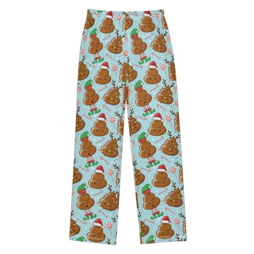 Boys' Pants Poop Pattern Fece Long Bottoms Jogger Pants Elastic Waist Trousers with Pockets S-XL
