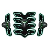 GYAM EMS Muskelstimulator, ABS Taillentrainer, mit 6 Modi & 9 Ebenen Betrieb, MuskelaufbaugüRtel füR Bauch/Arm/Bein, Abdominal Stimulator Belt Muskeltraining MäNner & Frauen,Grün