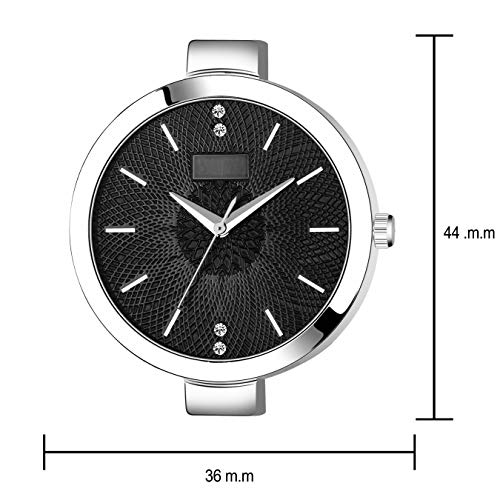 Image of Acnos Silver Plated Mesh Chain Analog Watch for Women - Black /Blue /White /Pink /Brown Dial