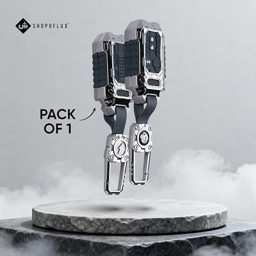 Image of SHOPOFLUX Metal key Cover Compatible with Suzuki Dzire | Ertiga 3 button smart key (Black) (Pack 1)