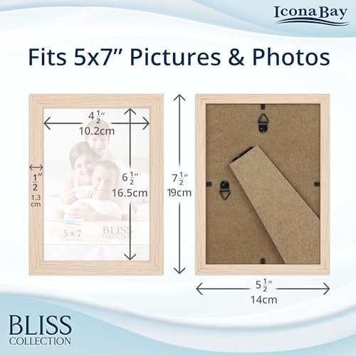 Icona Bay BLIS-5X7PS-LOK1 5X7 Light Oak Picture Frame thumb #1