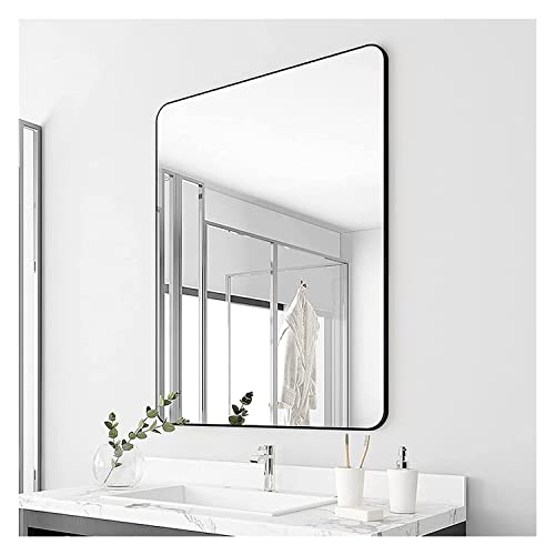 Miroir de maquillage rectangulaire avec cadre en métal suspendu - 7