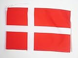 Material: Polyester 100D AZ FLAG Flagge DÄNEMARK 45x30cm mit Kordel - DÄNISCHE Fahne 30 x 45 cm - flaggen Top Qualität