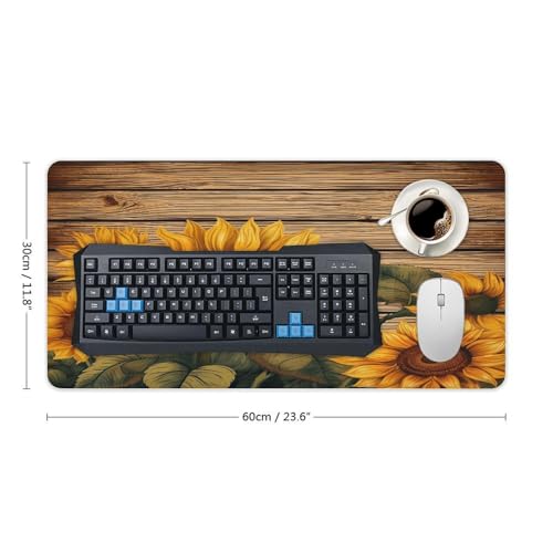 Paint Wooden Board Sunflower Mouse Pad grande de goma miniatura 2