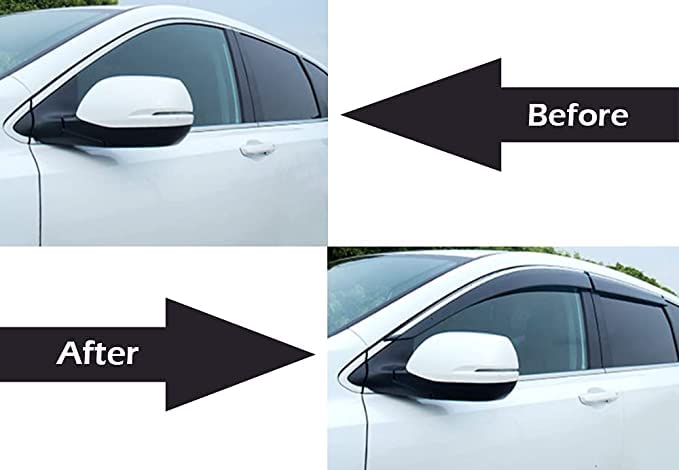 Image of Premium Non-Breakable Car Window Door Visor /Rain Guard /Wind Deflector Compatible for (Brio)