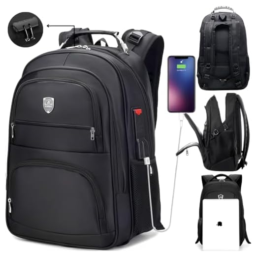 Mochila Grande Reforçada Escolar Bolsa Para Laptop Notebook Escola Trabalho Viagem Senha Trava Anti Furto Cabo Usb Auxiliar Fone de Ouvido Masculino e Feminino