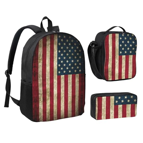 Sac à dos école intermédiaire drapeau américain EdWal avec lunch box pour le midi - 2