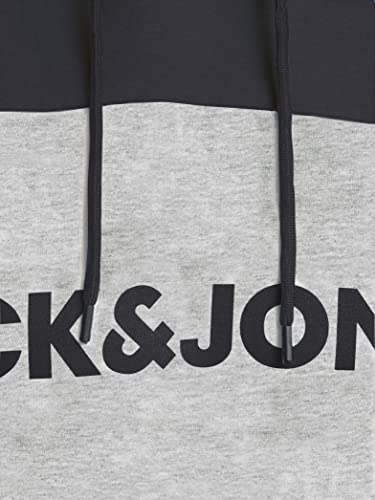 JACK & JONES Herren JJELOGO Blocking Sweat Hood, Schwarz Black Reg , L – Ansicht 4