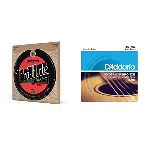 D’Addario Pro-Arte EJ45 Cordes en nylon pour guitare classique Normale & EJ16 Cordes en bronze phosphoreux pour guitare… - Les Beatles, Paul McCartney, John Lennon, RIngo Starr, George Harrison D'Addario Pro-Arte EJ45 Cordes en nylon pour guitare classique Normale & EJ16 Cordes en bronze phosphoreux pour guitare…