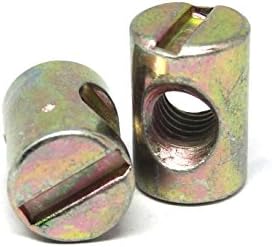 Waterwood 10pcs M6 Barrel Bolts Cross Dowel Slotted Furniture Nut for Beds Crib Chairs