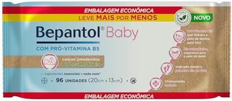 Bepantol Baby Lenço Umedecido Biodegradável para Bebê, Hipoalergê...