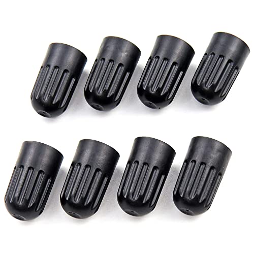 Black Tpms Plastic Tire Valve Stem Caps With Gasket Universal Air Dust Long Covers For Tpms20008, Dustproof, Airtight Seal丨All-Weather, Leak-Proof Air Protection丨Light-Weight (8-Pack) #TOP3