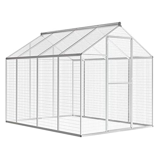 Tidyard Outdoor Aviary Aluminum, Walk-in Aviary with Heavy-Duty Hinged Door, Playing, Exercising, Training Wire Mesh - Keep Safe 70"x95.3"x75.6"