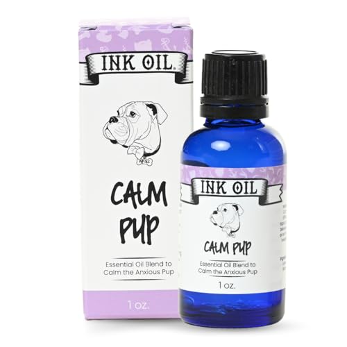Image of Pup Oils - Ink Oil | Dog Calming Supplement | Pet Health Vitamins Supplies| Liquid Drops | Anxiety Relief Oil | Aromatherapy Treatment | Vitamin Oils for Dogs