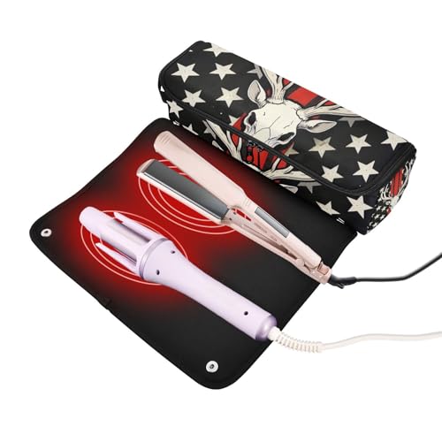 Bolsa de Viaje para Herramientas de Pelo y Alfombrilla Resistente al Calor con Cierre Impermeable para Plancha, Rizador, Secador y Organizador Portátil miniatura 2