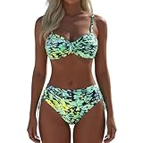 Generico 2026 Bikini Perizoma Costume Bianco Donna Vita Alta Intimo sexyshop Brasiliana Caftano Mare Costumi Sexy Due Pezzi Fascia Body Modellante Mutande sexydonna Hot Tuta Latex Gonna IT(Verde,L)