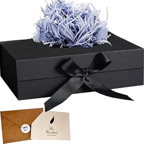 Pontedinvoy Cardboard Gift Box, Personalized Presents Packaging Decorative Gift Boxes Fold with Lids for Christmas,Thanksgiving,Birthday Gifts,Wedding Party Favor Boxes (9x6.7x2.7 inch) Cover