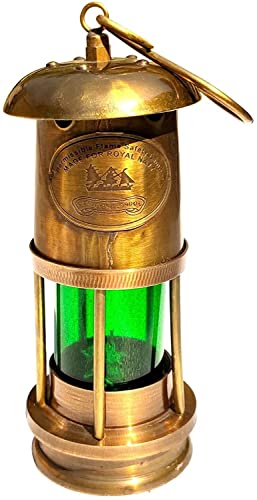Antique Minor Oil Lamp | 8 in Brass Ship Boat Maritime Light Lantern | Antique Miners Lamp Boat Oil Lamps Antique Lantern Green Oil Lamp Ship Lanterns by ERA Store., 8' Antique Minor Oil Lamp | 8 in Brass Ship Boat Maritime Light Lantern | Antique Miners Lamp Boat Oil Lamps Antique Lantern Green Oil Lamp Ship Lanterns by ERA Store., 8'