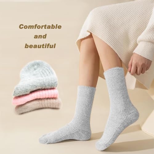 CHAO RAN 3 Pairs Womens Winter Wool Cashmere Socks Casual Dress Warm Thicken US 5-93