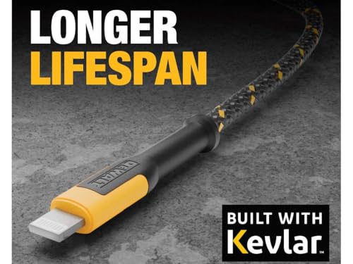 Cable Lightning DEWALT trenzado 1,2 m para carga rápida de datos iPhone 4
