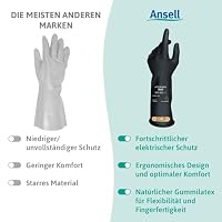 Ansell ActivArmr Elektriker-Schutzhandschuhe, Elektroschutz Klass 00 (500V), Elektrisch Isolierende Gummihandschuhe, Professionelle Arbeitshandschuhe 36cm, Schwarz, Größe XL (1 Paar) – Ansicht 9