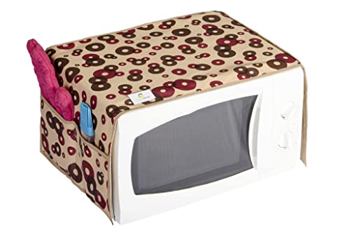 Image of Homestrap Printed Microwave Oven top cover for 20 litre- Beige