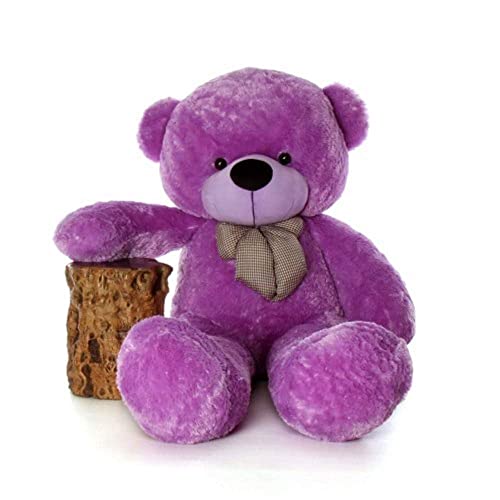 Image of Giant Teddy Bear 4 Feet - Soft Plush Stuffed Toy for Kids & Girlfriend, Soft Toy for Kids - Birthday Gift for Girls, Plush Toy Big Cuddly Hugging Bear, Gifts for Valentine's Day (Purple)