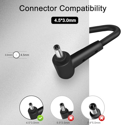Image of 120W Laptop Charger Compatible with MSI GF63 GV15 GV15-Thin-11SC GF63 Thin 10 11 12Th Intel Core Laptop MS-16R5 MS-16R6 MS-16R7 ADP-120VH D A17-120P2A Gaming Laptop Charger(for 4.5 * 3.0mm tip)
