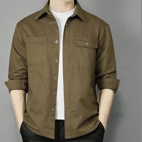 Chemise en coton délavé résistante avec poches rabat - 4
