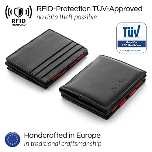 Jaimie Jacobs Flap Boy AirTag Edition Magic Wallet RFID Protected Genuine Leather Men (Black with Red)4